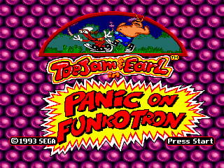 ToeJam & Earl title screen for Sega Mega Drive
